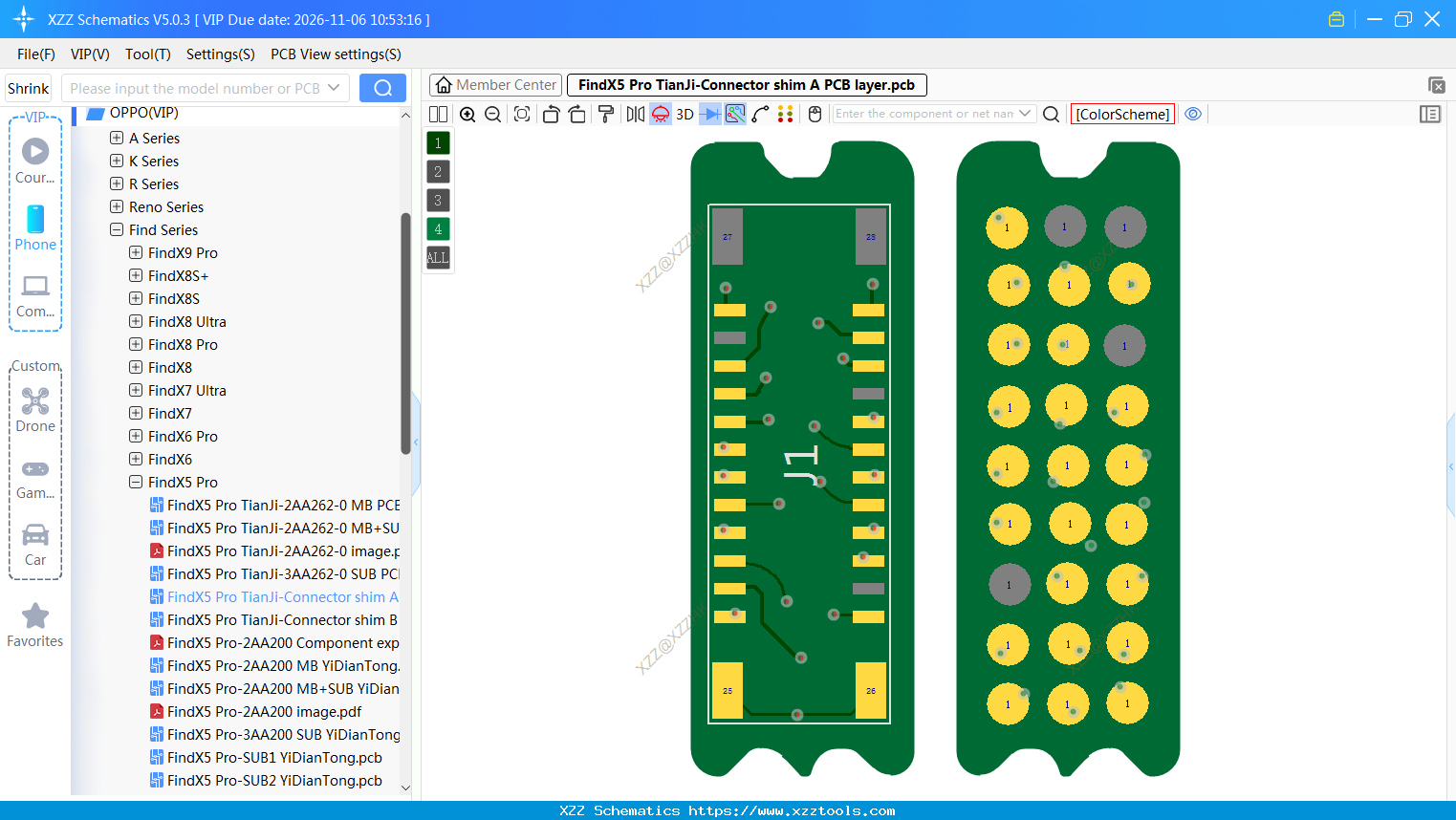 FindX5 Pro TianJi-Connector Shim A PCB Layer